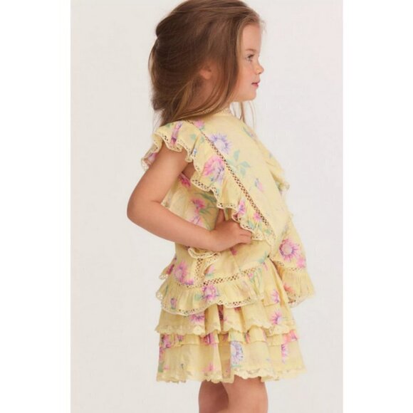 💕LOVESHACKFANCY💕 Billie Skirt ~ Bright Azalea Floral Print Girls 18-24 M NWT - Picture 4 of 15